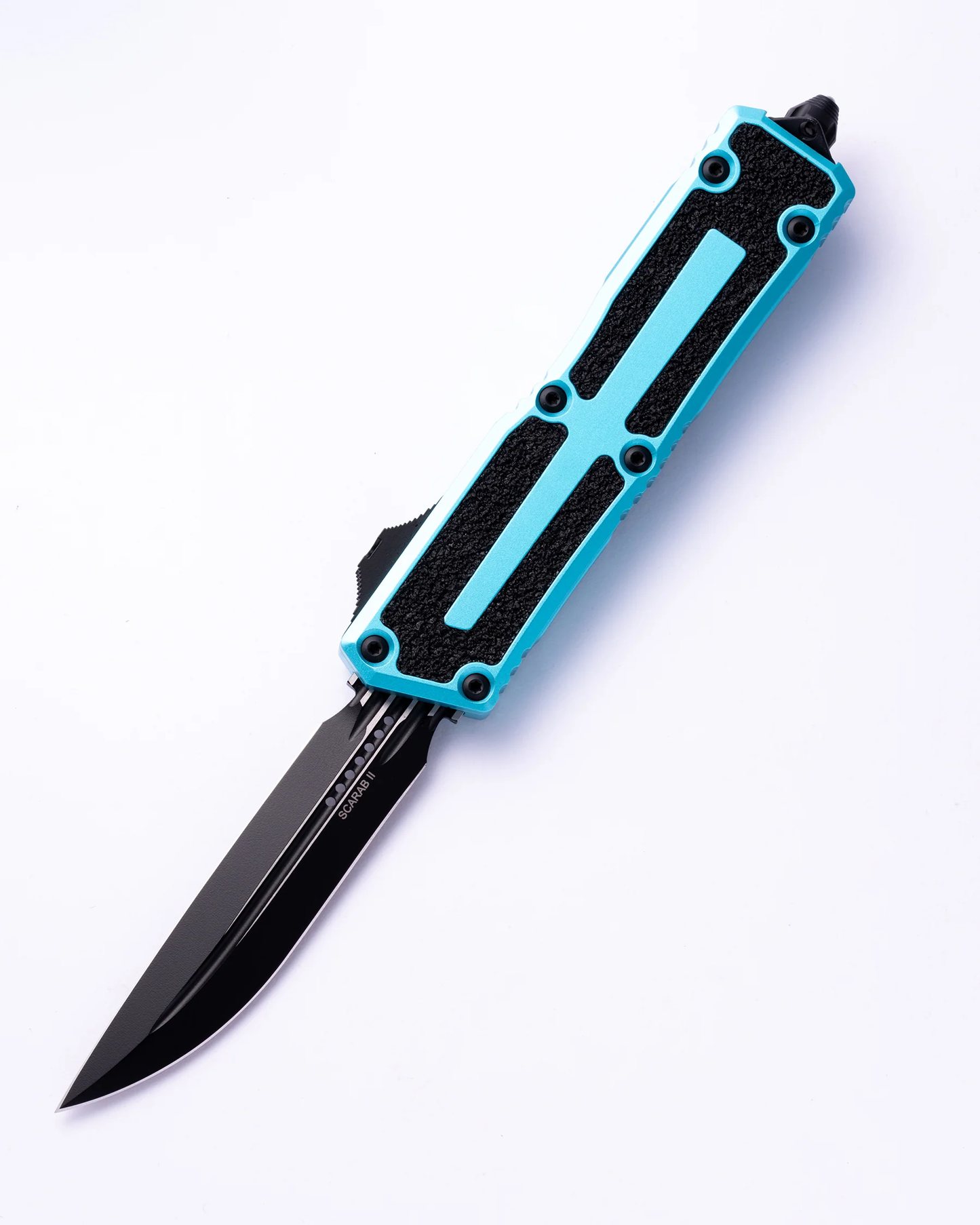 Microtech Scarab II Gen III Turquoise, 3.8 inch M390MK Dagger Blade, Automatic OTF, Made in USA (1180-1TQ)