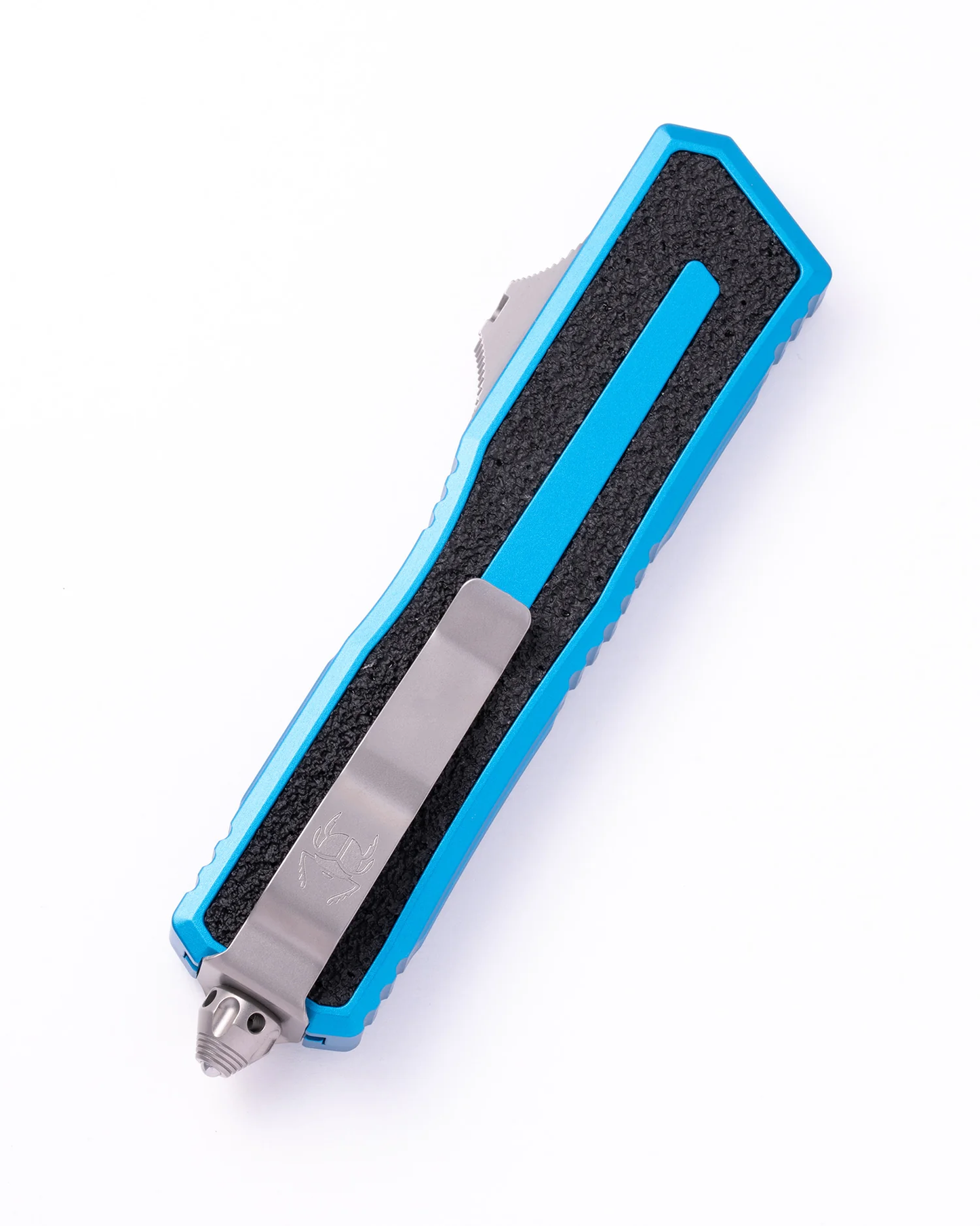 Microtech Scarab II Gen III Blue, 3.8 inch M390MK Dagger Blade, Automatic OTF, Made in USA (1180-10BL)