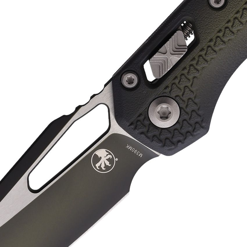 Microtech MSI Ram-Lok Tri-Grip Green Knife, 3.75″ Sheepsfoot M390MK Blade, Polymer Faded Bazooka – Made in USA (MCT210T-1PMFBO)