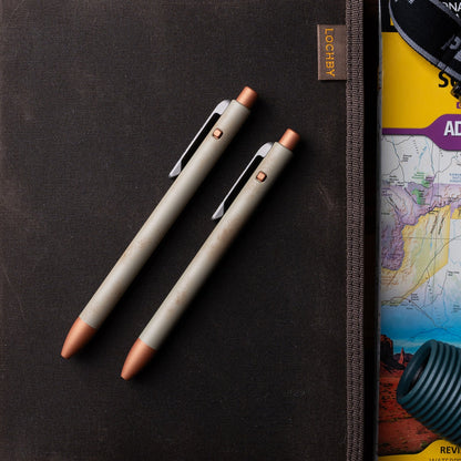 Tactile Turn Off Grid Side Click Pen – Short 5.1", Titanium, Sand Cerakote, Copper Accents – Seasonal Release – Made in USA