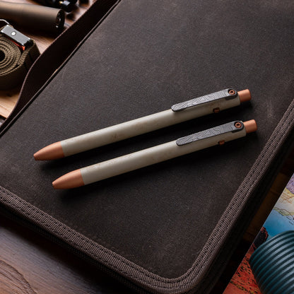 Tactile Turn Off Grid Side Click Pen – Short 5.1", Titanium, Sand Cerakote, Copper Accents – Seasonal Release – Made in USA