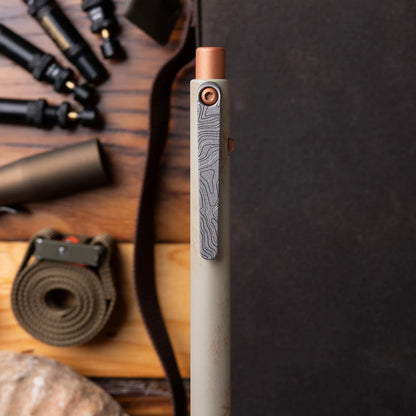 Tactile Turn Off Grid Side Click Pen – Short 5.1", Titanium, Sand Cerakote, Copper Accents – Seasonal Release – Made in USA