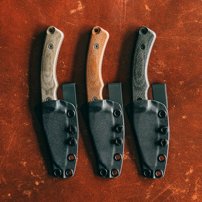 Redhawk Fixed Blade – Green Cerakote MagnaCut Reverse Tanto, 3D Contoured Micarta Handles, Kydex Sheath – Made in USA