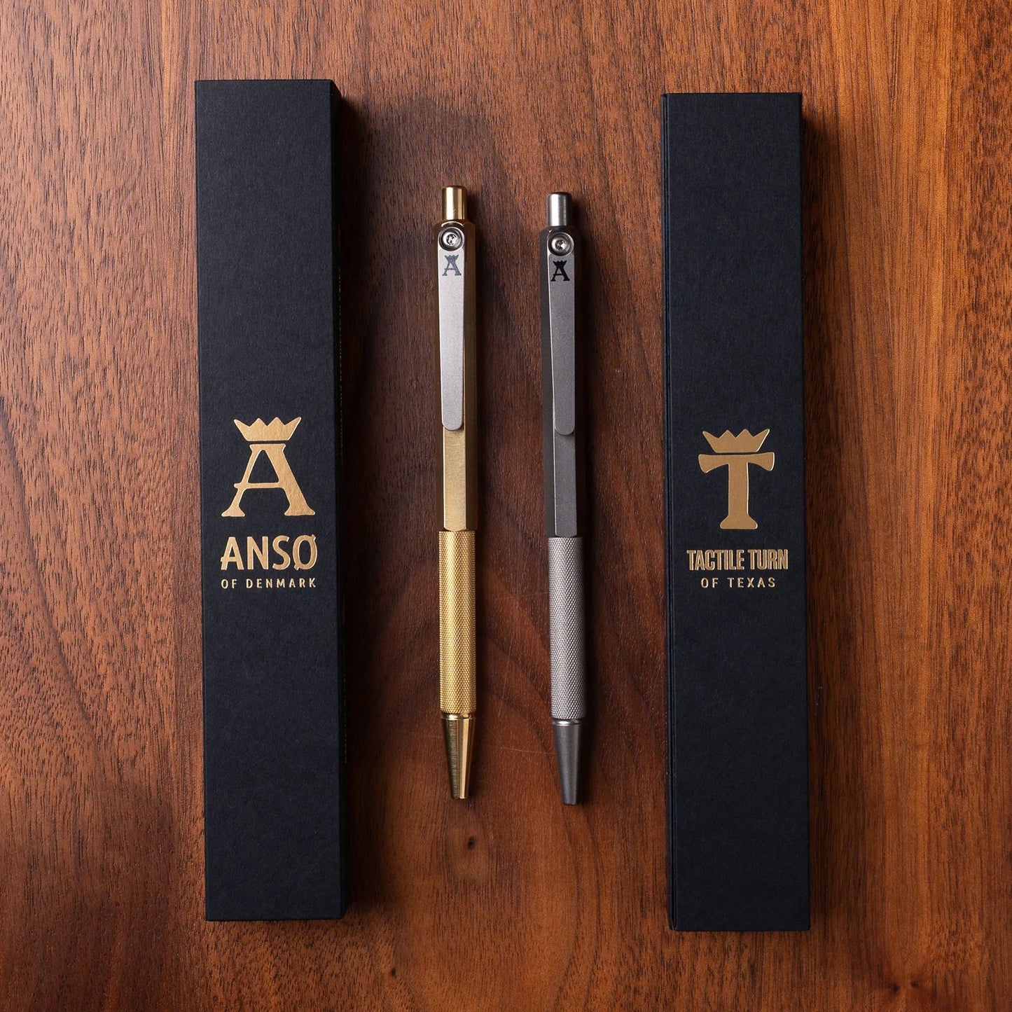 Tactile Turn Anso Pen – Brass, Side Click, 5.3” Length – Made in USA (10-JA2-BRA-TTM)