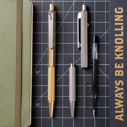 Tactile Turn Anso Pen – Brass, Side Click, 5.3” Length – Made in USA (10-JA2-BRA-TTM)